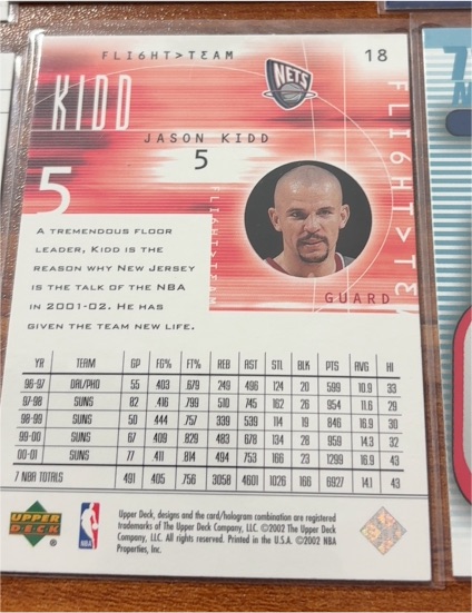 2001-02 Upper Deck Flight Team #18 Jason Kidd — front