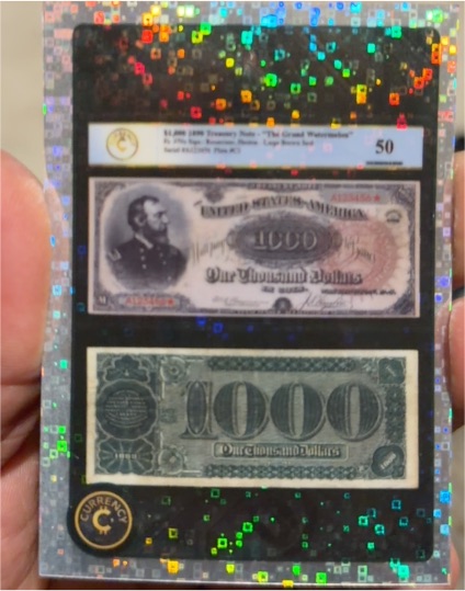 2025 Cardsmiths Currency Series 5 1890 $1000 Grand Watermelon Note #105 — front