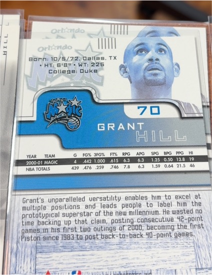 2000-01 Topps Grant Hill Orlando Magic AT&T Promo Basketball Insert Card #OM1 — front