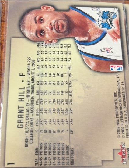 1994 Fleer #1 Grant Hill — front
