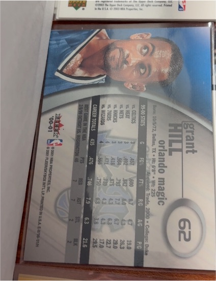 2000-01 Upper Deck #62 Grant Hill — front