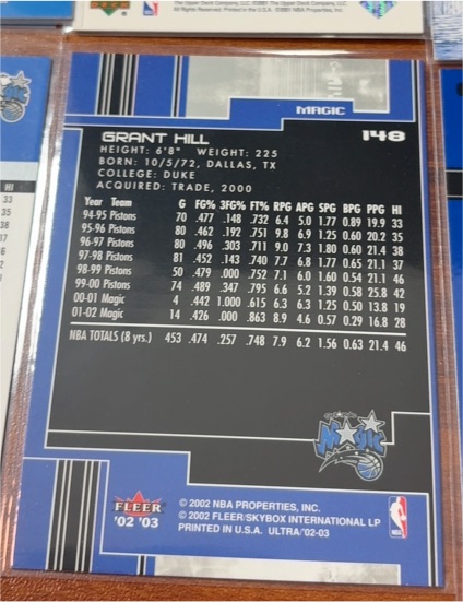 2002 Fleer Ultra '02-'03 #148 Grant Hill — front