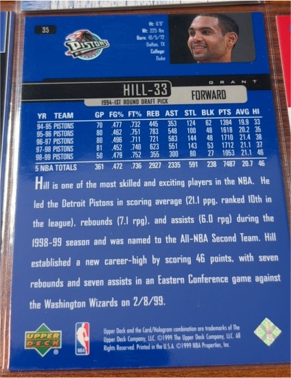 1998 Upper Deck #35 Grant Hill — front