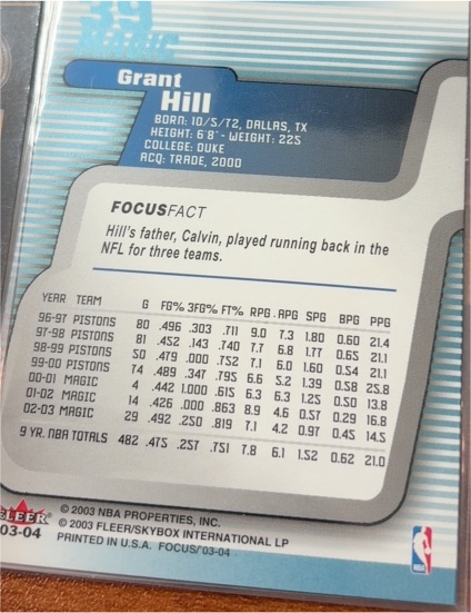 2003-04 Fleer Focus #39 Grant Hill — front