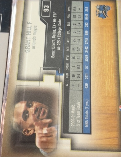 2000 Upper Deck #93 Grant Hill — front