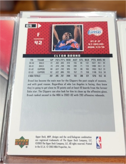 2003-04 Upper Deck #65 Elton Brand — front