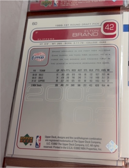 2002 Upper Deck #60 Elton Brand — front