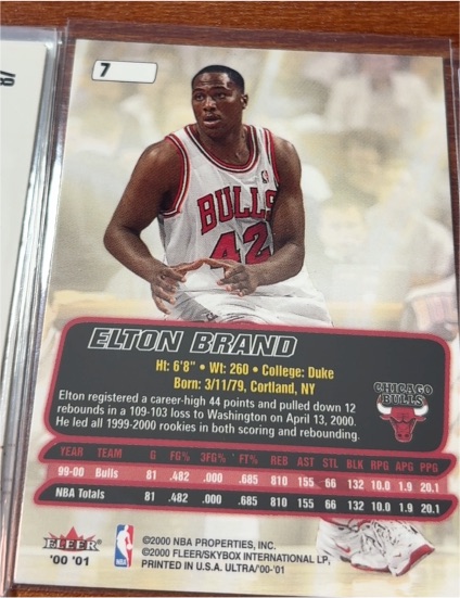 2000 Fleer Ultra #127 Elton Brand — front