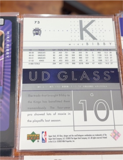 2002-03 Upper Deck Glass #73 Mike Bibby — front