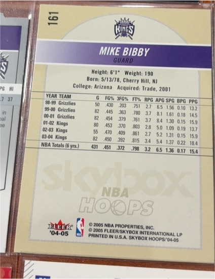 2004-05 Fleer Skybox NBA Hoops #161 Mike Bibby — front