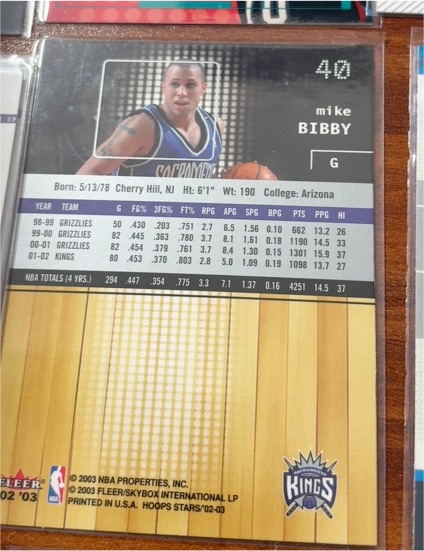 2002 Fleer Mike Bibby #40 — front