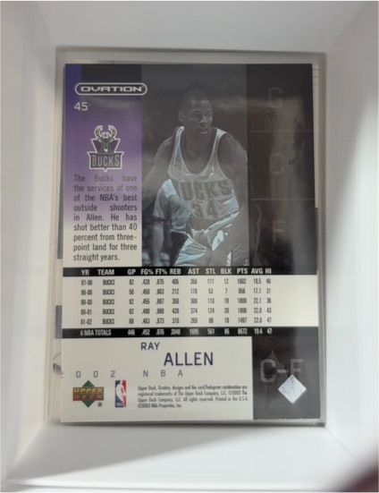1998 Upper Deck Ovation #45 Ray Allen — front