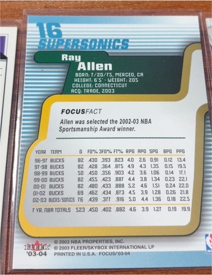 2003-04 Fleer Focus #16 Ray Allen — front