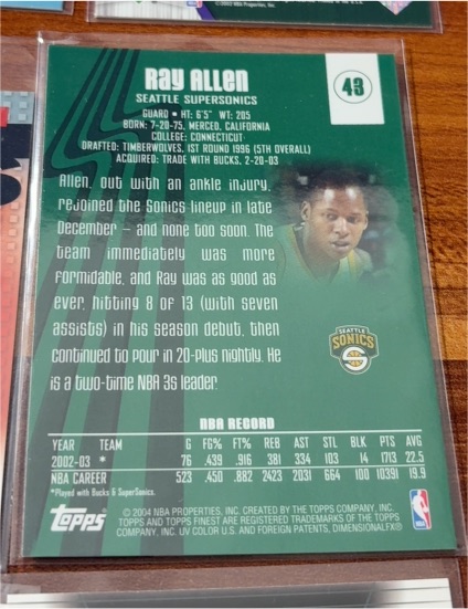 2003 Topps #43 Ray Allen — front