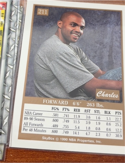 1990 SkyBox #211 Charles Smith — front