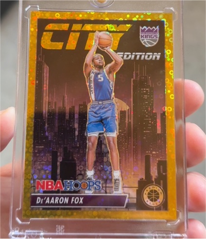 2023-24 Panini NBA Hoops Premium Stock City Edition #24 De'Aaron Fox — front