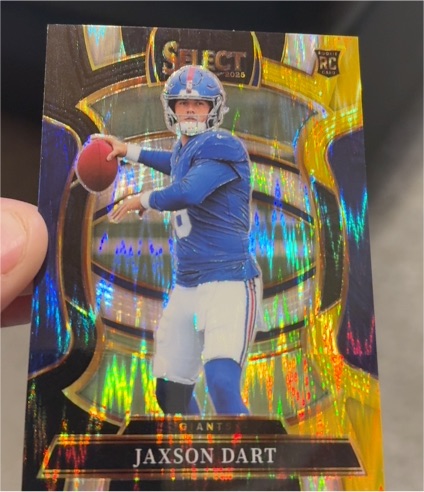 2025 Panini Select #93 Jaxson Dart Black and Gold Prizm Shock — front
