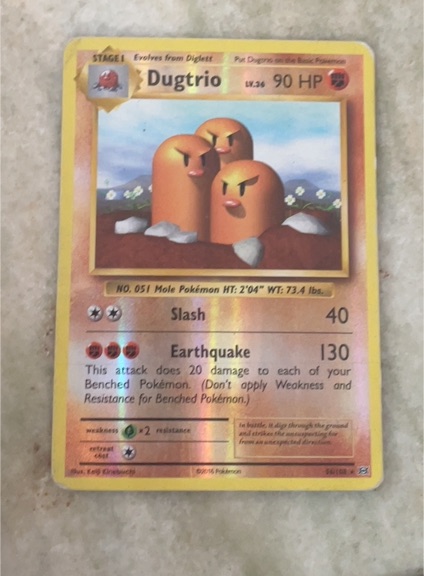 2016 Pokémon XY Evolutions #56 Dugtrio — front