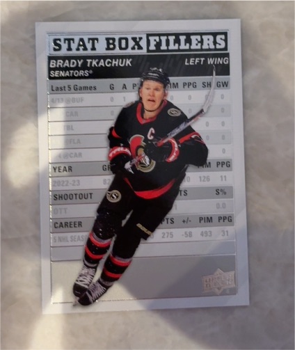 2023-24 Upper Deck Series 1 Stat Box Fillers #SB-17 Brady Tkachuk — front