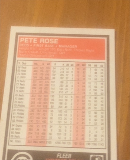 1987 Fleer #231 Pete Rose — front