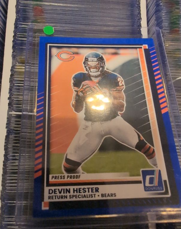 2025 Donruss #51 Devin Hester Press Proof Blue — front