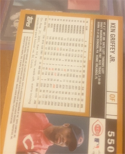 2002 Topps #550 Ken Griffey Jr. — front