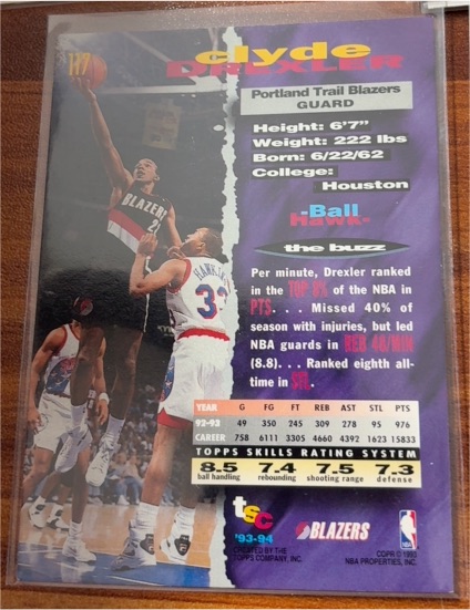 1992-93 Topps Stadium Club #117 Clyde Drexler — front