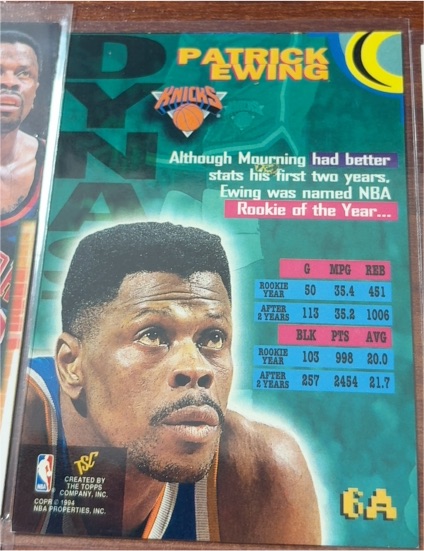 1992-93 SkyBox School Ties #ST1 Patrick Ewing — front