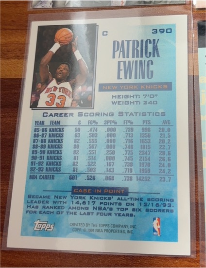 1993-94 Topps #390 Patrick Ewing — front