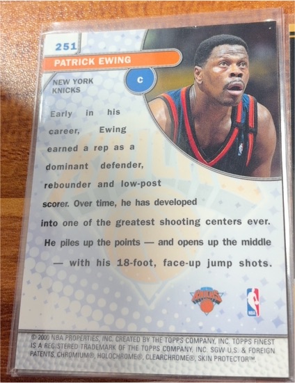 2000 Topps Finest #251 Patrick Ewing — front