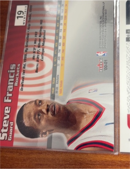 2000 Fleer #19 Steve Francis — front