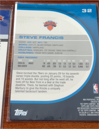 2004-05 Topps #32 Steve Francis — front