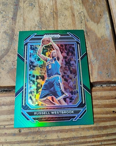 2023 Panini Prizm Draft Picks #55 Russell Westbrook Green Prizm Clippers UCLA — front