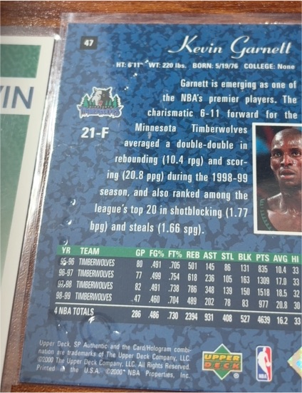 1997-98 Upper Deck #47 Kevin Garnett — front