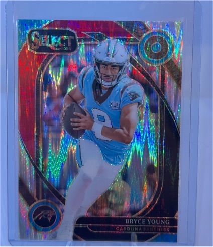 2024 Panini Select #213 Bryce Young Red & Yellow Prizm Shock — front