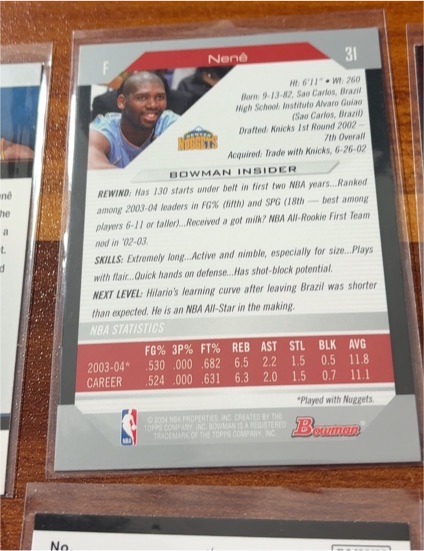 2003-04 Bowman #31 Nenê — front
