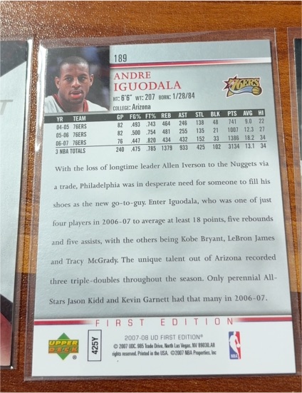 2007-08 Upper Deck First Edition #189 Andre Iguodala — front