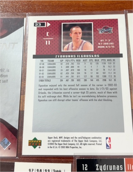 2003 Upper Deck #11 Zydrunas Ilgauskas — front