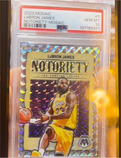 2023 Panini Mosaic #3 LeBron James Notoriety Mosaic — front