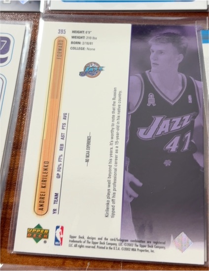 2002-03 Upper Deck #395 Andrei Kirilenko — front