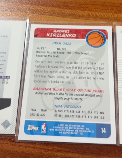 2003-04 Topps #14 Andrei Kirilenko — front
