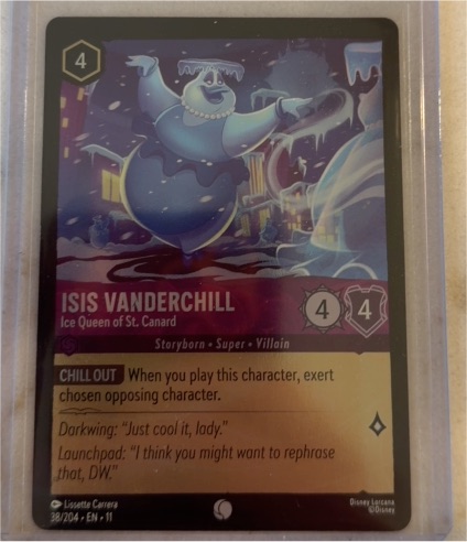 Disney Lorcana Winterspell #38 Isis Vanderchill Ice Queen of St. Canard — front