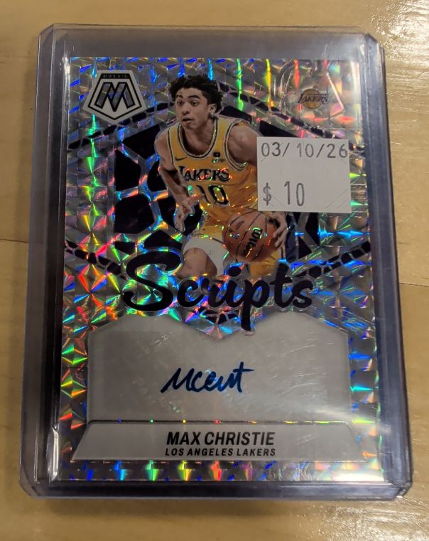 2023-24 Panini Mosaic #MS-MAX Max Christie Scripts Auto — front