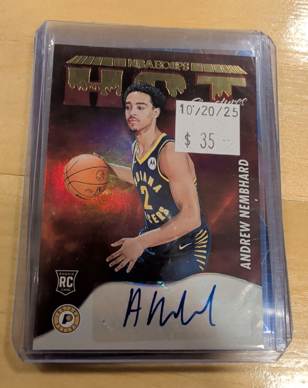 2022-23 Panini NBA Hoops Hot Signatures Rookies #HSR-ANH Andrew Nembhard — front