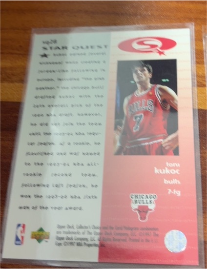 1997-98 Upper Deck Collector's Choice Star Quest #SQ28 Toni Kukoc — front
