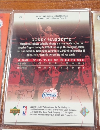 2001 Upper Deck #36 Corey Maggette — front