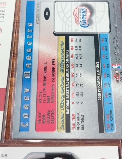 2000 Fleer Corey Maggette Los Angeles Clippers — front