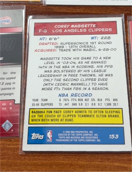 2005 Topps #153 Corey Maggette — front