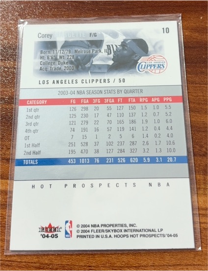 2004 Fleer Hot Prospects #10 Corey Maggette — front