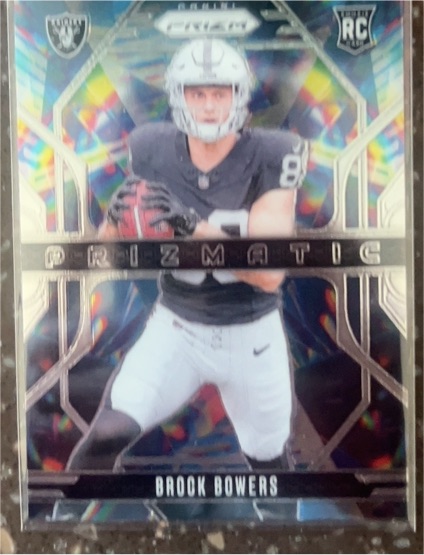 2024 Panini Prizm Prizmatic #20 Brock Bowers Rookie Card — front
